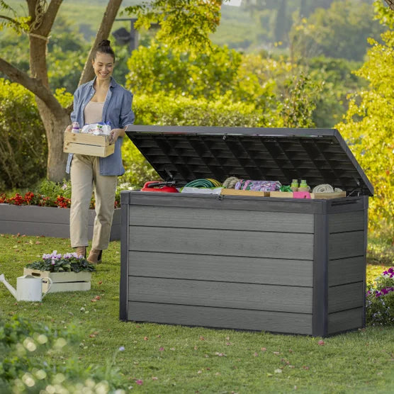 Keter Cortina 200-Gallon Outdoor Storage Deck Box – Weather-Resistant Patio Storage