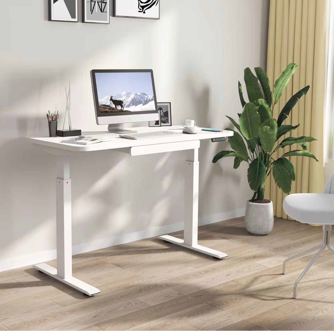Motionwise M2 Series 48" x 24" Electric Sit-Stand Desk with Dual Motors and Pull-Out Drawer (White)