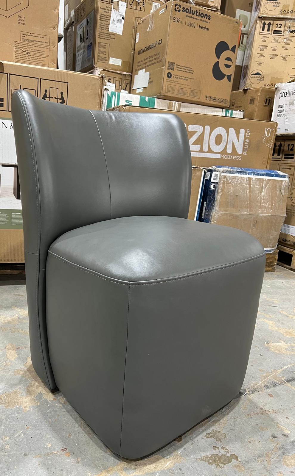 Aiden & Ivy Leather Armless Dining Chair with Casters