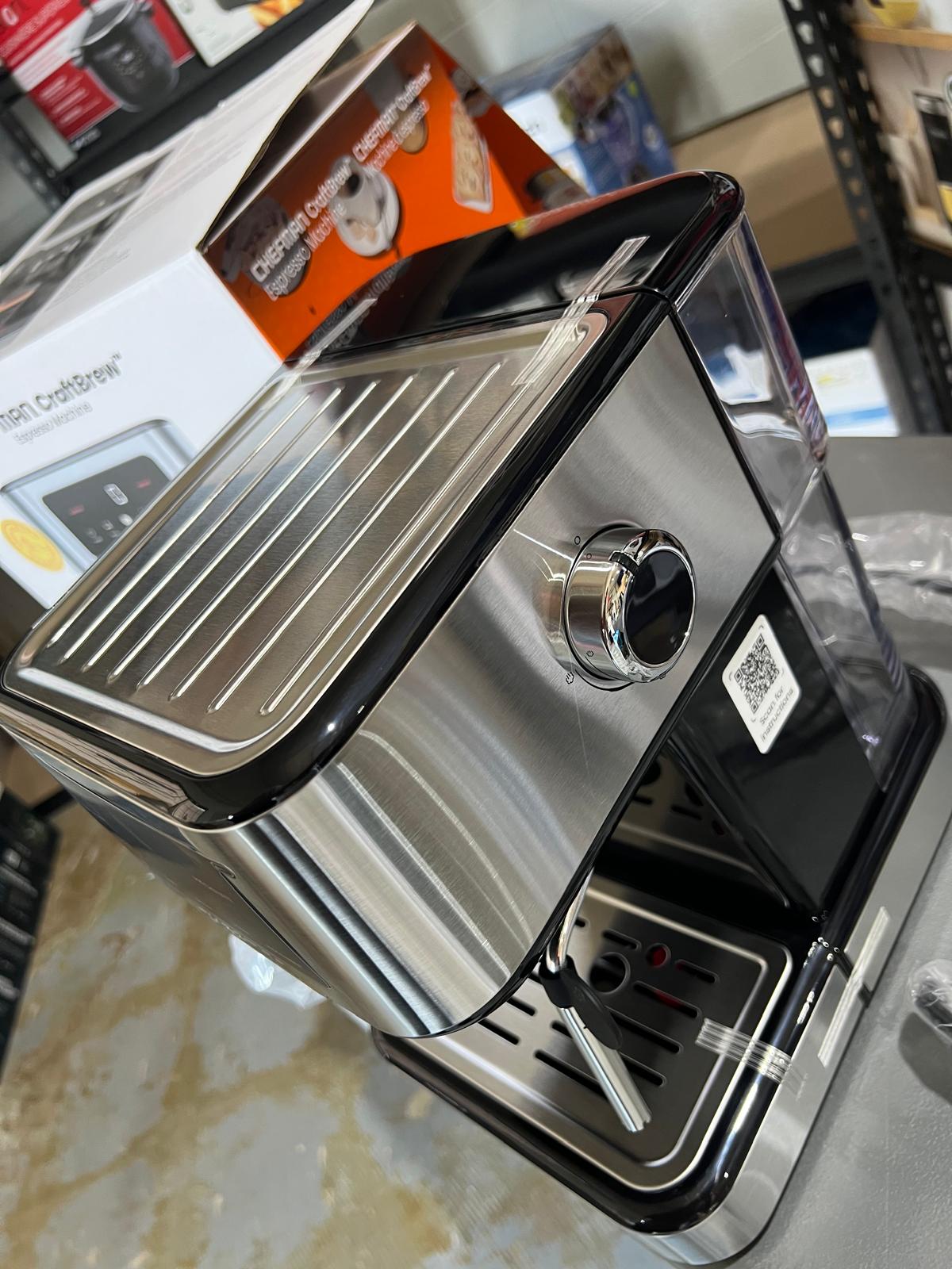 Chefman CraftBrew Espresso Machine w/ Steam Wand and Touch Controls – Stainless Steel