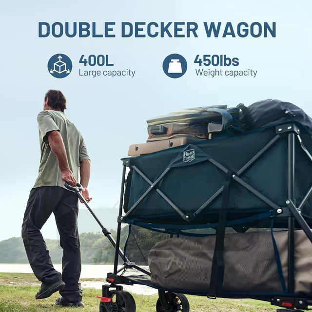 The Timber Ridge 400L Large Capacity Folding Double Decker Wagon