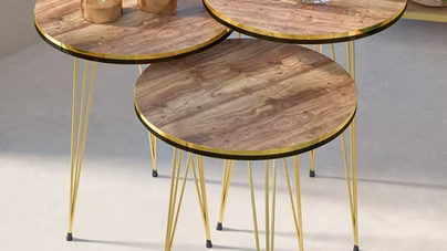 TABLES D'APPOINT EN MARBRE TOUT NEUVES - ENSEMBLE DE 3