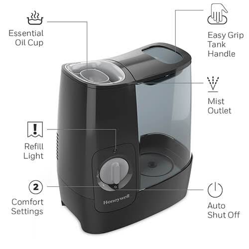 Humidificateur à vapeur chaude Honeywell – Confort apaisant et sans filtre
