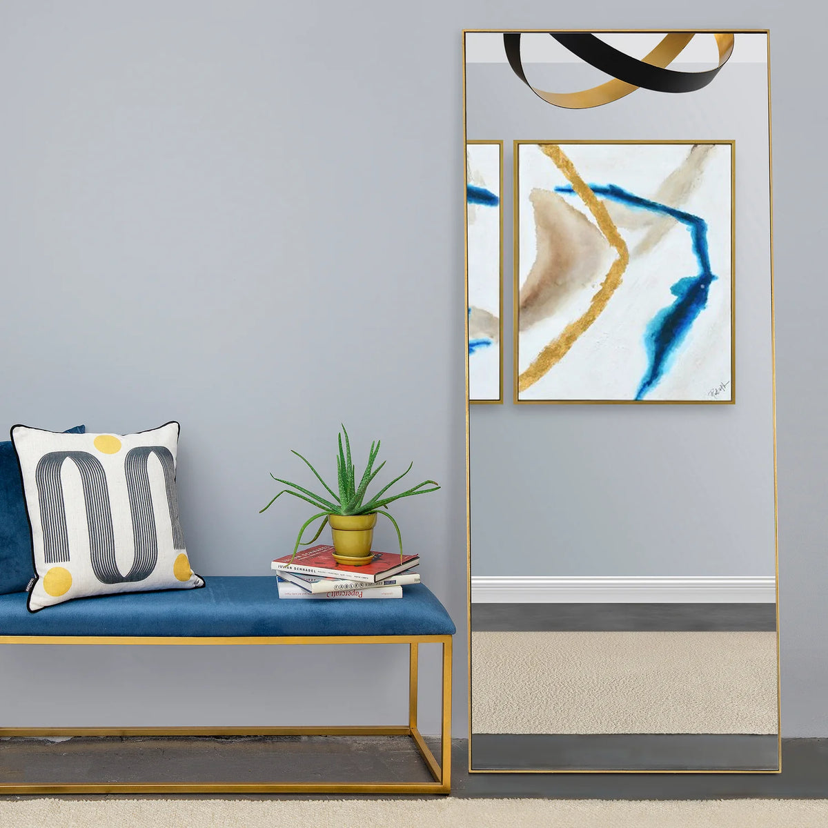 30 Inch 72 in. Renwil Canada Crosland Mirror in Gold Leaf